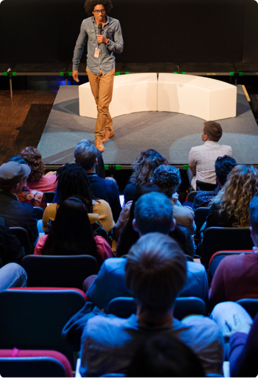 Speaker talking at an event