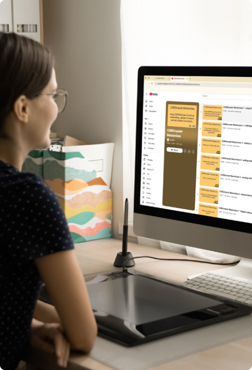 Woman watching video guides on Youtube